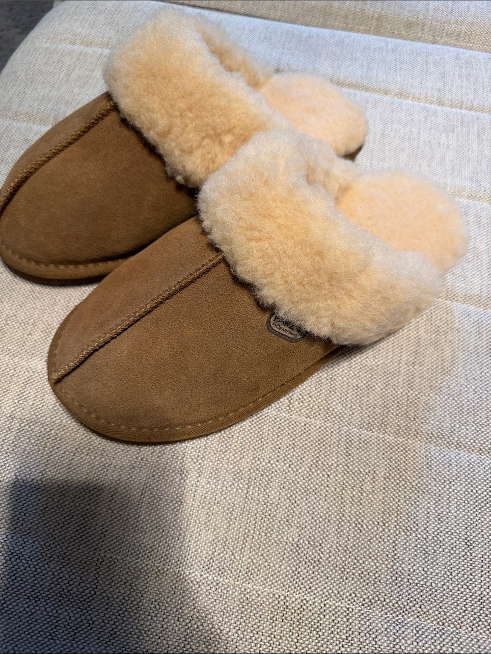 BearPaw Women's Chestnut Suede Shearling Slippers